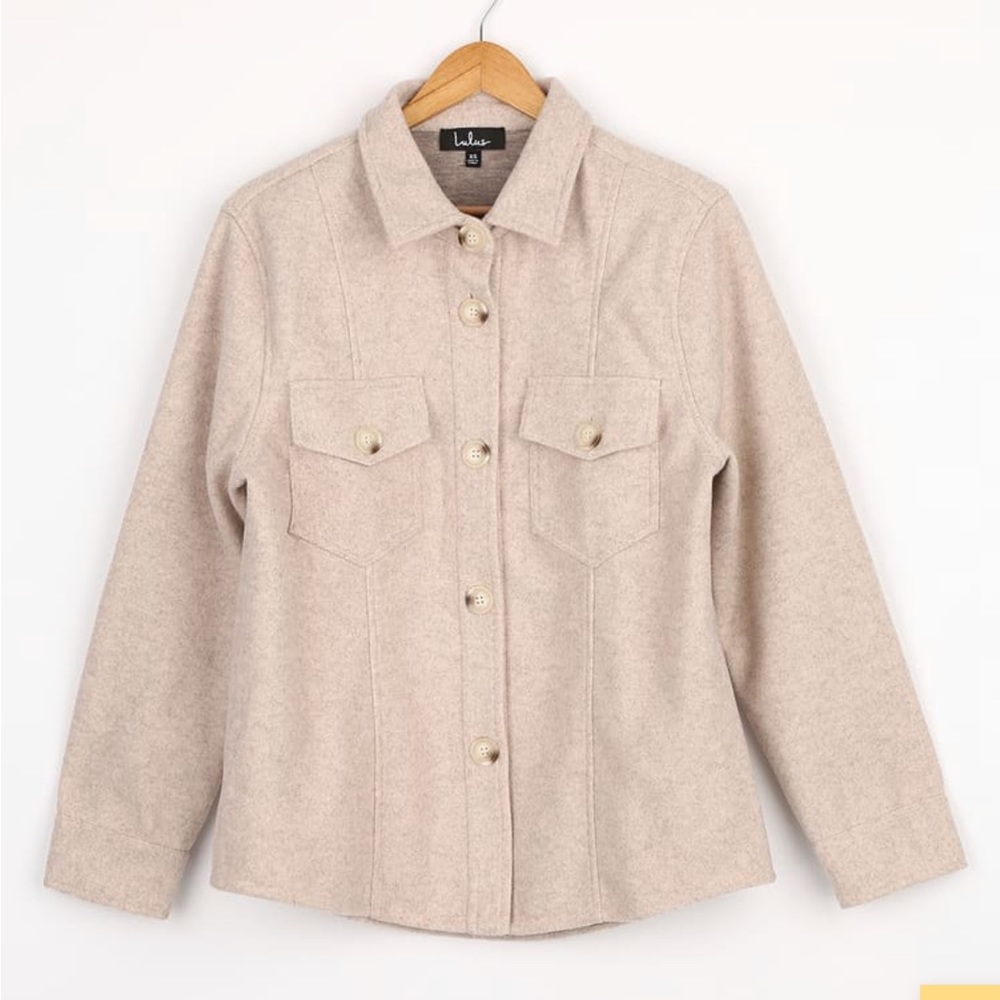 In with the New Beige Shirt Jacket